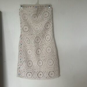 Crochet short dress tube for beach